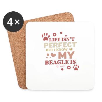My Beagle is perfect - Coasters (set of 4) - white - Front