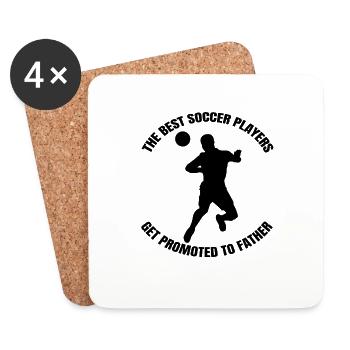 Père du football Joueur de football Entraîneur de football Papa - Dessous de verre (lot de 4) - blanc - Devant