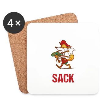 Echte Männer Spielen Sack Dudelsack Sackpfeife - Untersetzer (4er-Set) - Weiß - Vorne