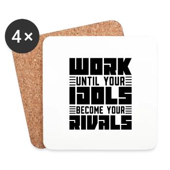 Work Until Your Idols Judo Fighter Karate Training - Coasters (set of 4) - white - Front