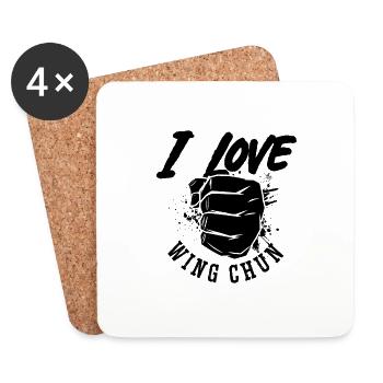 I Love Wing Chun Fighter Kung Fu Fight Sports - Untersetzer (4er-Set) - Weiß - Vorne