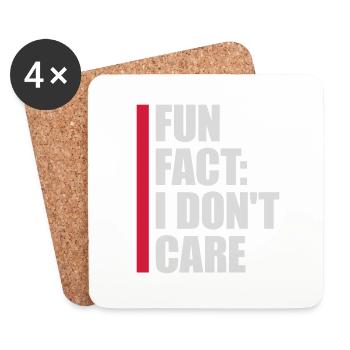 I dont care fact - Untersetzer (4er-Set) - Weiß - Vorne
