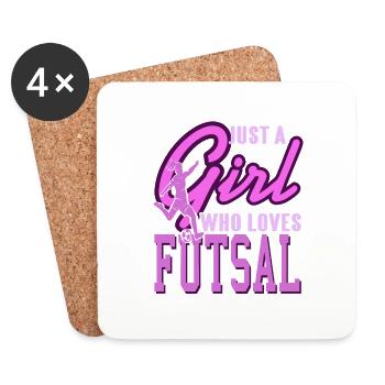 Just A Girl Who Loves Futsal Awesome Futsal Player - Untersetzer (4er-Set) - Weiß - Vorne