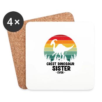 Crest Dinosaur Sister pour Parasaurolophus - Dessous de verre (lot de 4) - blanc - Devant