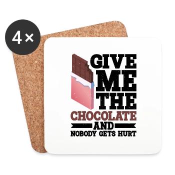 Give Me The Chocolate And Nobody Gets Hurt 2 - Untersetzer (4er-Set) - Weiß - Vorne