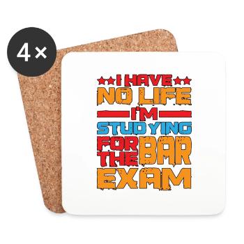 Je n’ai pas de vie que j’étudie pour l’examen du barreau - Dessous de verre (lot de 4) - blanc - Devant