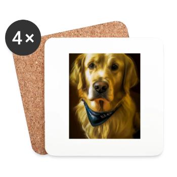 Golden Retriever Portrait Vincent Van Gogh Style - Untersetzer (4er-Set) - Weiß - Vorne