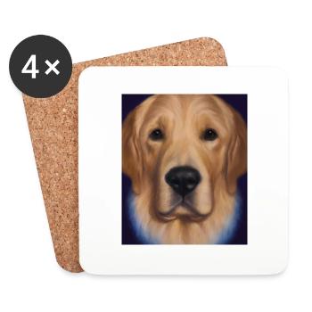 Golden Retriever Portrait Vincent Van Gogh Style - Untersetzer (4er-Set) - Weiß - Vorne