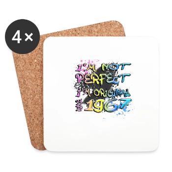 Je ne suis pas parfait, je suis original depuis 1967 Graffiti - Dessous de verre (lot de 4) - blanc - Devant