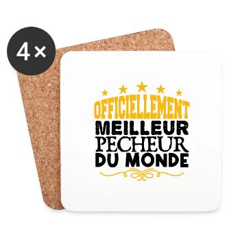 Pêcheur meilleur de tous les temps - Dessous de verre (lot de 4) - blanc - Devant