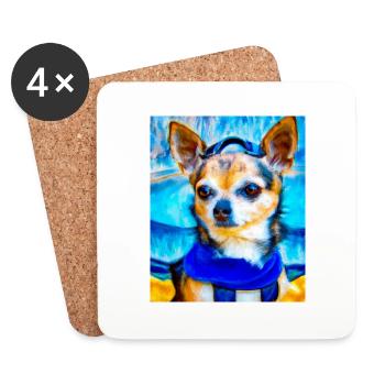 Chihuahua Portrait Vincent Van Gogh Style Hund - Untersetzer (4er-Set) - Weiß - Vorne