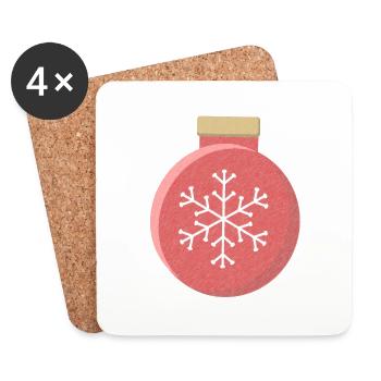 Christmas - Christmas bauble - Coasters (set of 4) - white - Front