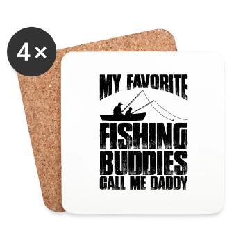 My Favorite Fishing Buddies Call Me Daddy 2 - Coasters (set of 4) - white - Front
