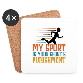 Mon sport est la punition de votre sport 4 - Dessous de verre (lot de 4) - blanc - Devant