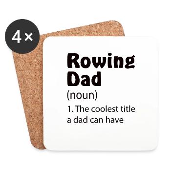 Rameur Père Rameur Papa Rowing Club Papa Aviron - Dessous de verre (lot de 4) - blanc - Devant