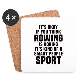 Rowing Trainer Gift Rower Rowing Boat Paddle - Coasters (set of 4) - white - Front