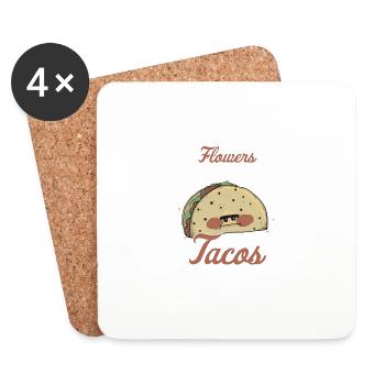 Taco Mexican Food Mexico Tortilla Burrito - Coasters (set of 4) - white - Front