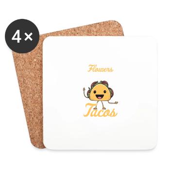 Taco Mexican Food Mexico Tortilla Burrito - Coasters (set of 4) - white - Front