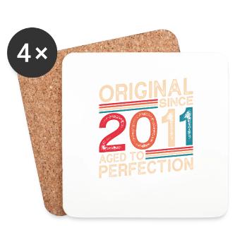 Original Depuis 2011 Vieilli À La Perfection - Dessous de verre (lot de 4) - blanc - Devant