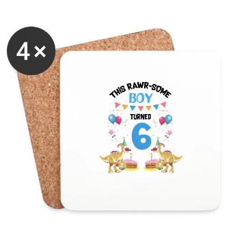 Parasaurolophus Enfants pour l’anniversaire des dinosaures - Dessous de verre (lot de 4) - blanc - Devant
