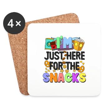 Ich bin nur wegen der Snacks hier Lustiges Essen Koch Humor - Untersetzer (4er-Set) - Weiß - Vorne
