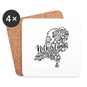 Pays-Bas néerlandais Racines néerlandaises - Dessous de verre (lot de 4) - blanc - Devant