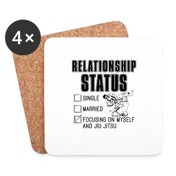 Statut relationnel Jiu Jitsu Combat Fight Fighter - Dessous de verre (lot de 4) - blanc - Devant
