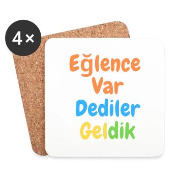 Enfants turcs Eglence - Dessous de verre (lot de 4) - blanc - Devant