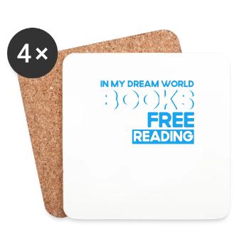 Book reading bookwork gift reading books - Coasters (set of 4) - white - Front