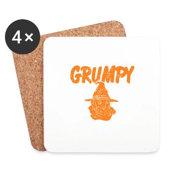 This Is My Grumpy Costume Funny Retro Halloween - Untersetzer (4er-Set) - Weiß - Vorne