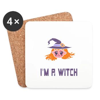 This Is My Human Costume I'm A Witch Halloween - Coasters (set of 4) - white - Front