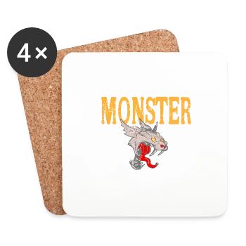 This Is My Monster Costume Retro Funny Halloween - Untersetzer (4er-Set) - Weiß - Vorne