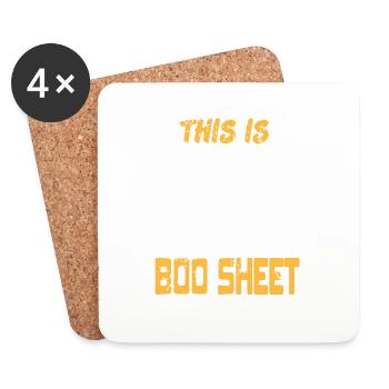 This Is Boo Sheet Retro Funny Halloween Ghost - Untersetzer (4er-Set) - Weiß - Vorne