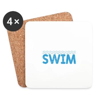 Funny Schwimmen Team Coach Sport Nobody Cares Swim - Untersetzer (4er-Set) - Weiß - Vorne