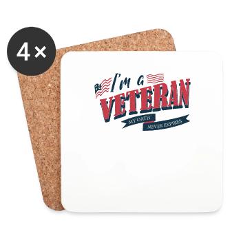 Ich Bin Ein Veteran, Mein Eid Läuft Nie Aus Ab - Untersetzer (4er-Set) - Weiß - Vorne