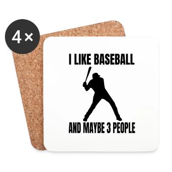Amateur de baseball Cadeau de baseball Jeu de baseball - Dessous de verre (lot de 4) - blanc - Devant
