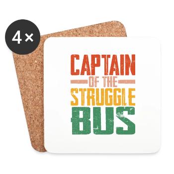Captain Of The Struggle Bus 4 - Coasters (set of 4) - white - Front