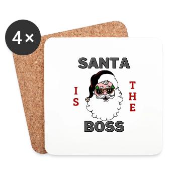 Santa is the Boss - Untersetzer (4er-Set) - Weiß - Vorne