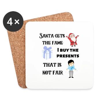 Santa gets the fame - Coasters (set of 4) - white - Front