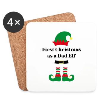 First Christmas as a Dad Elf - Coasters (set of 4) - white - Front