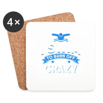 Schwimmen Geschenk Schwimmer Spruch Schwimmen - Untersetzer (4er-Set) - Weiß - Vorne