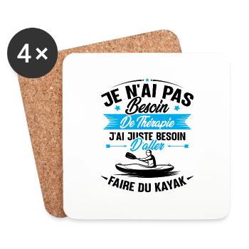 Cadeau j'ai juste besoin d'aller faire du kayak - Dessous de verre (lot de 4) - blanc - Devant