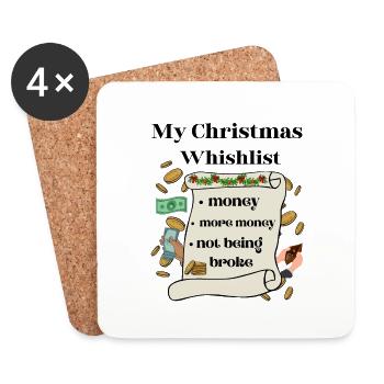 My Christmas Whishlist - Untersetzer (4er-Set) - Weiß - Vorne