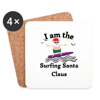 Je suis le Père Noël du surf - Dessous de verre (lot de 4) - blanc - Devant