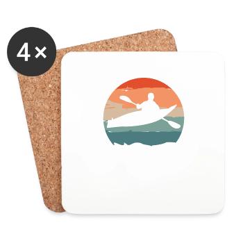 Rafting est ma thérapie Kayak kayakiste - Dessous de verre (lot de 4) - blanc - Devant