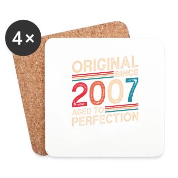 Original seit 2007 perfekt gealtert - Untersetzer (4er-Set) - Weiß - Vorne