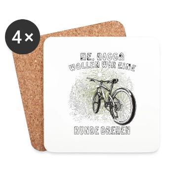 FAHRRAD HE DIGGA - Untersetzer (4er-Set) - Weiß - Vorne