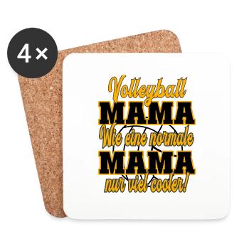 Volleyball Mama wie ein normale Mama - Volleyball - Untersetzer (4er-Set) - Weiß - Vorne