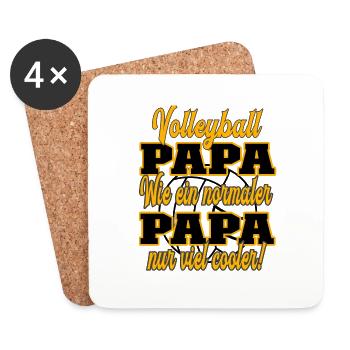 Volleyball Papa wie ein normaler Papa nur cooler - Untersetzer (4er-Set) - Weiß - Vorne