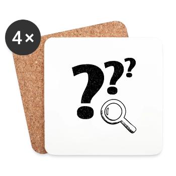 Question mark magnifying glass - Coasters (set of 4) - white - Front